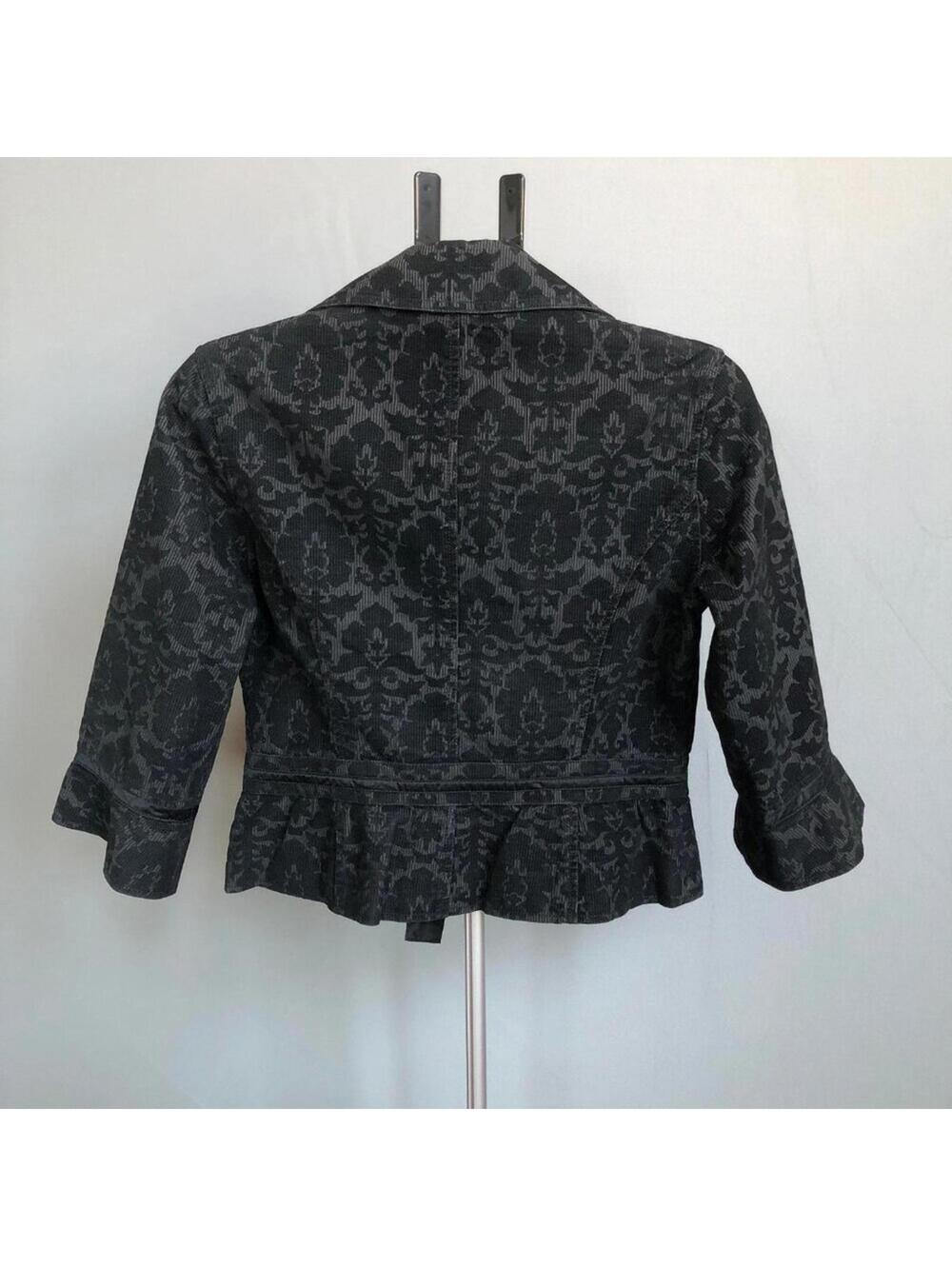 Dark Academia Free People Damask Flocked Bow Jacket Size S - Picture 2 of 8